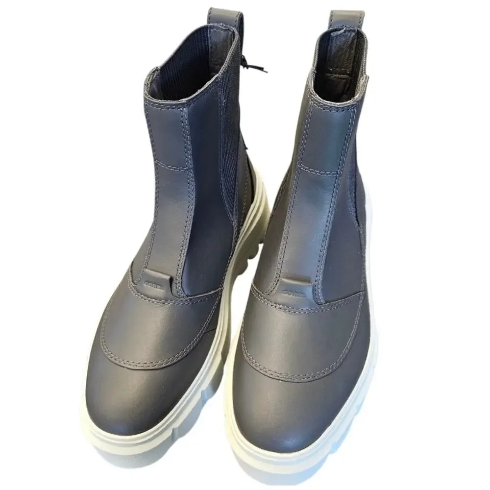 Sorel Black and White Platform Chelsea Ankle Boots